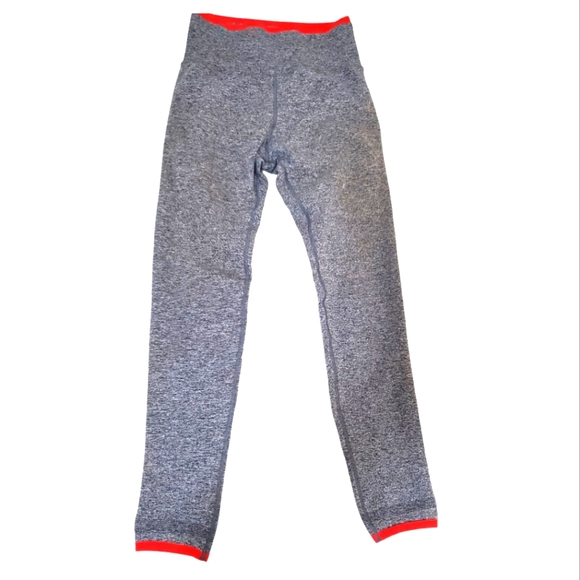 Athleta Andes High Rise Seamless Tight Gray with Red Trim| Size: S - Picture 2 of 12